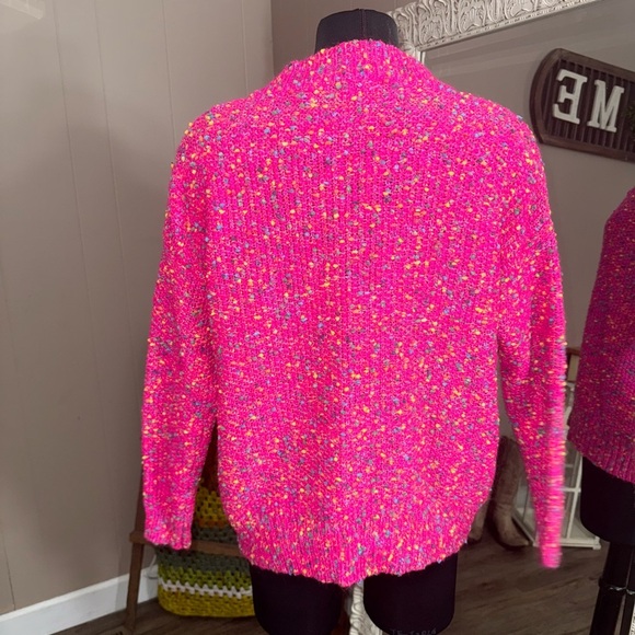 Main Strip • Hot Pink Colorful Popcorn Knit Sweater - Picture 6 of 10